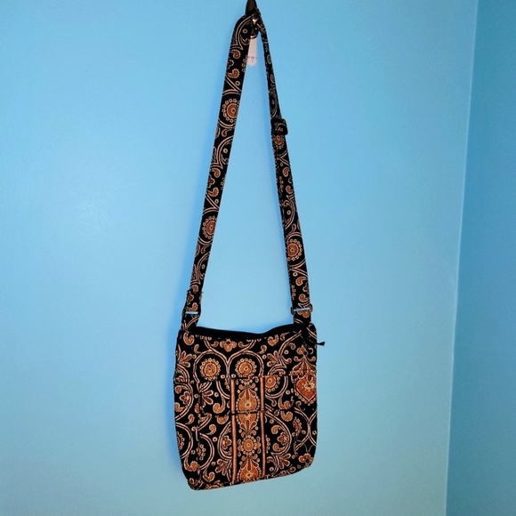 Vera Bradley Brown & Tan Paisley Crossbody Purse - Picture 1 of 9
